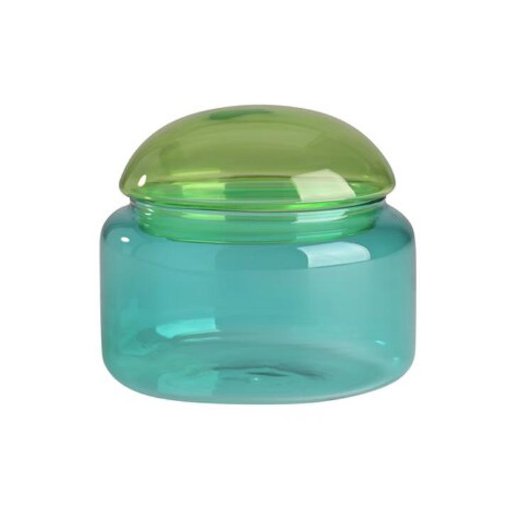 Glasdose M - grün/blau