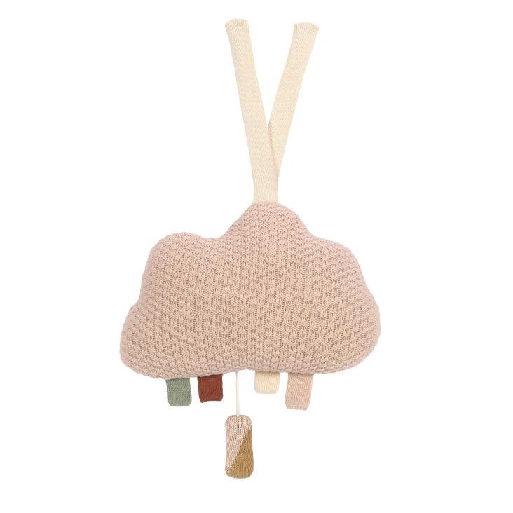 Knitted musical Wolke weiss/rosa