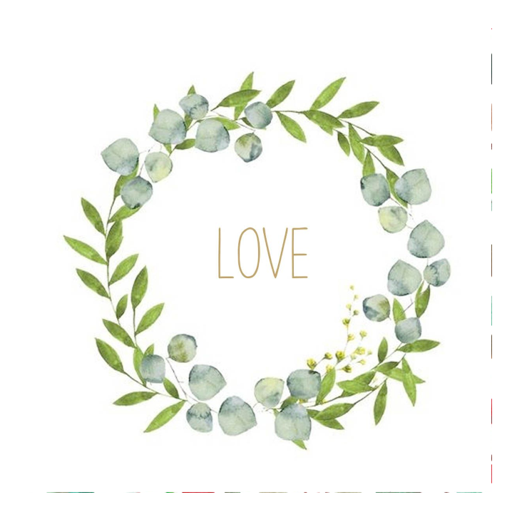 Servietten Love Wreath