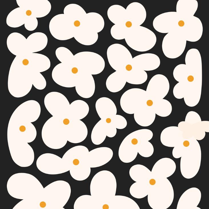 Servietten Fleurs noires