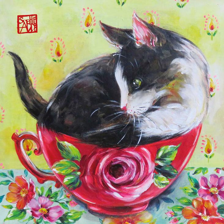 Servietten Chat en Rose
