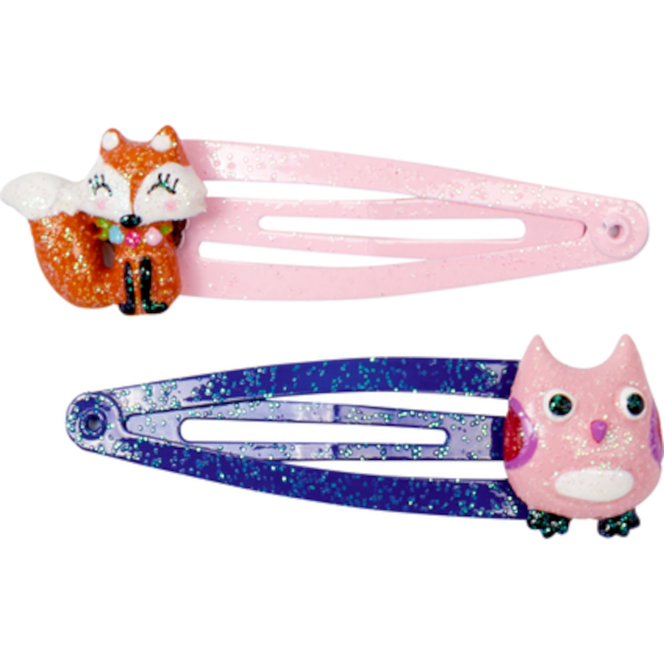 Haarclips Fuchs und Eule