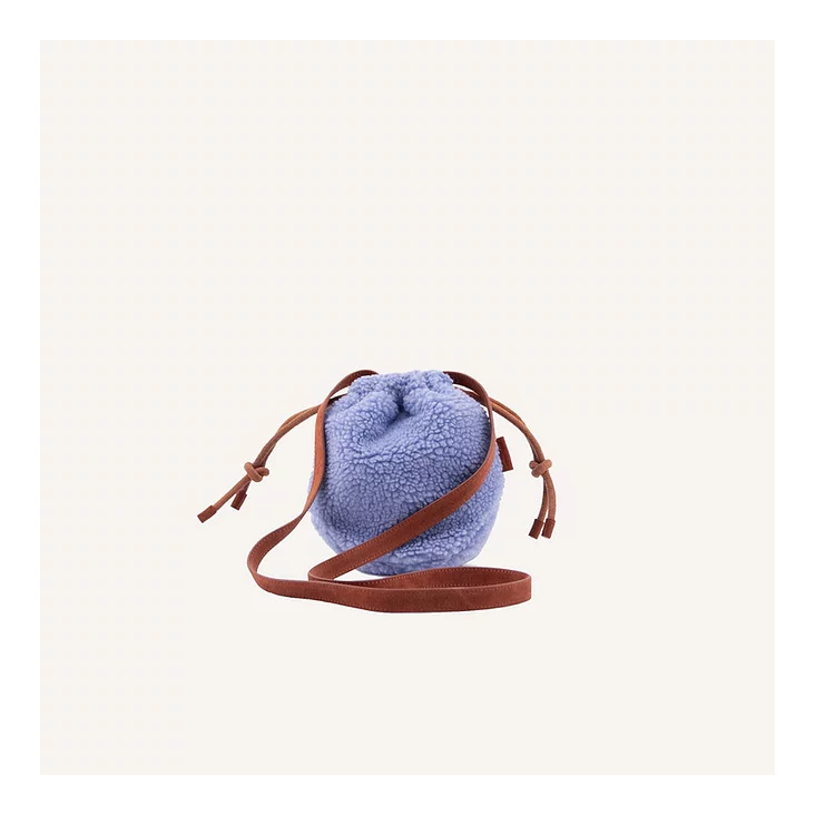 Pouch bag | teddy Cornflower Blue & Brick Red