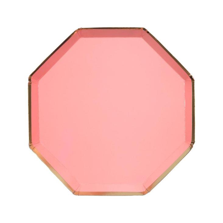 Neon Coral Side Plates Meri Meri