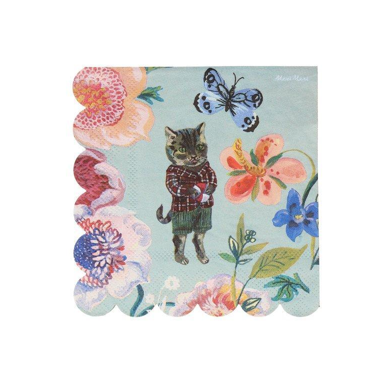 Flora Cat Servietten von Meri Meri