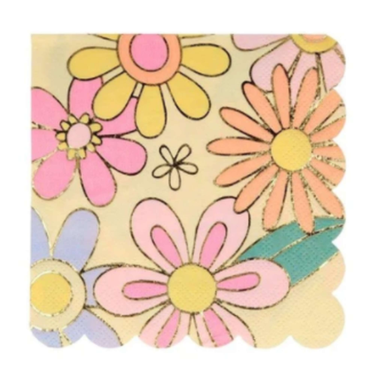Servietten 60`s Flowers Meri Meri