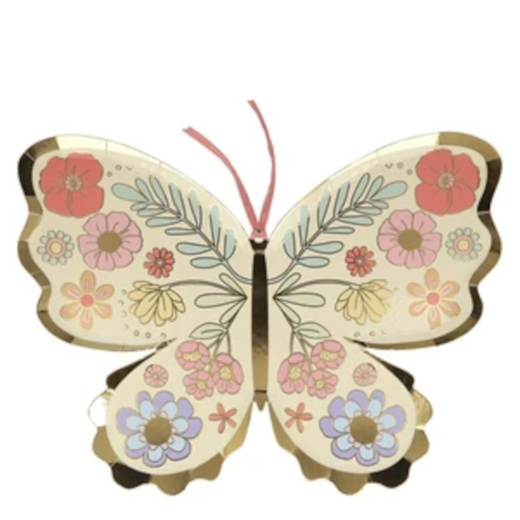 Papierteller Floral Butterfly Meri Meri