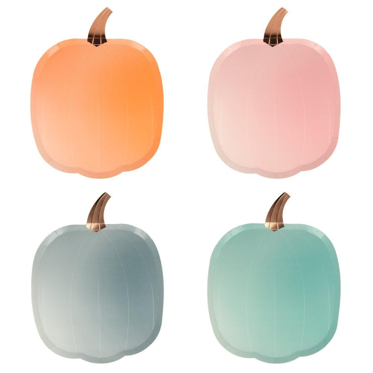 Ombre Halloween Pumpkin Plates Meri Meri