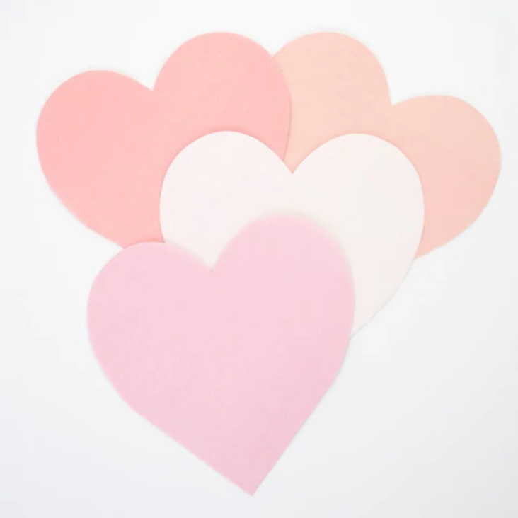 Meri Meri Small Napkins Heart Pink