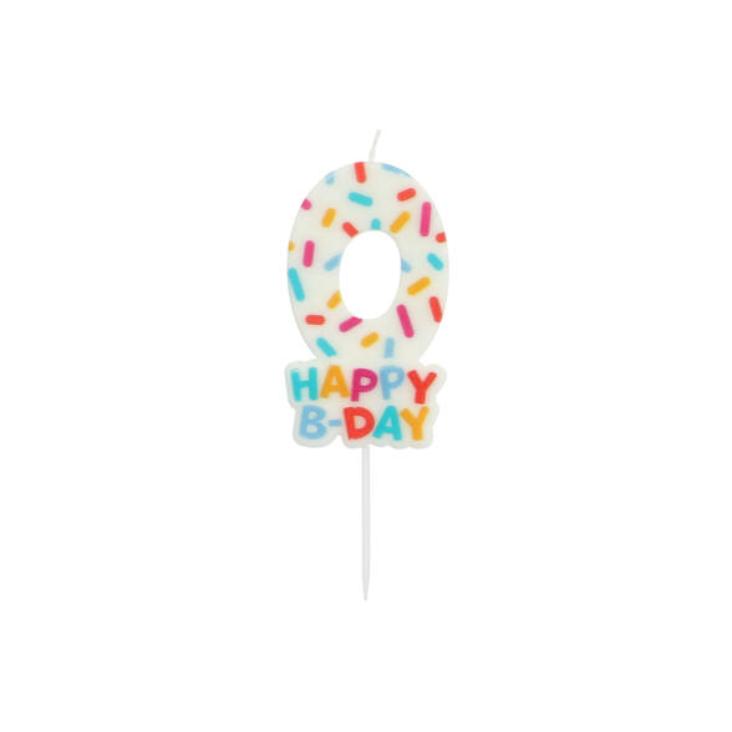 Kerze Cozy Sprinkles - Zahl 0