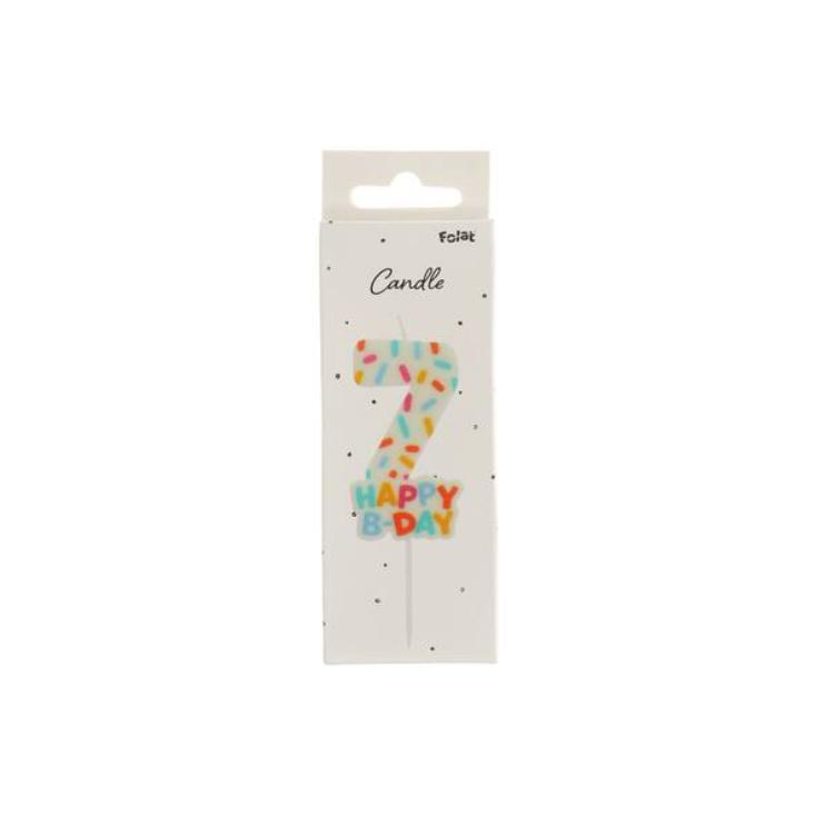 Kerze Cozy Sprinkles - Zahl 7