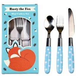 Kinderbesteck-Set Polkadot blau