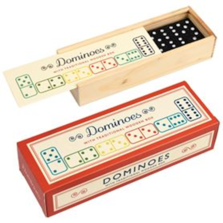 Domino in Holzbox