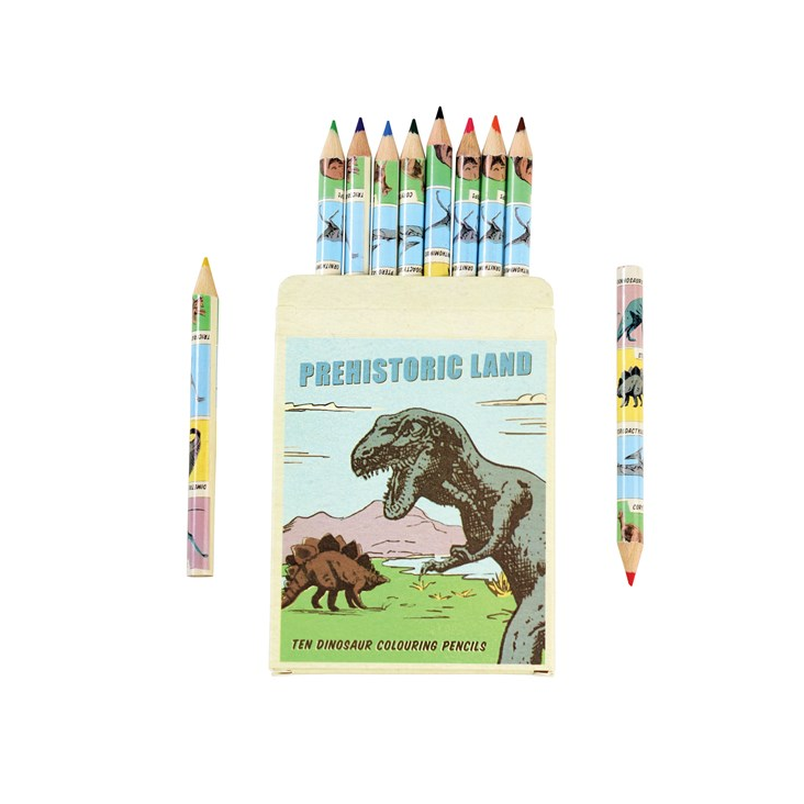 10ER SET BUNTSTIFTE PREHISTORIC LAND