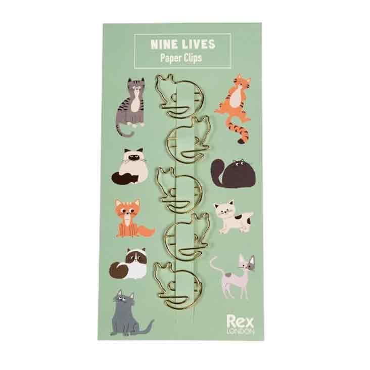 Cat paper clips (set of 5) - Nine Lives