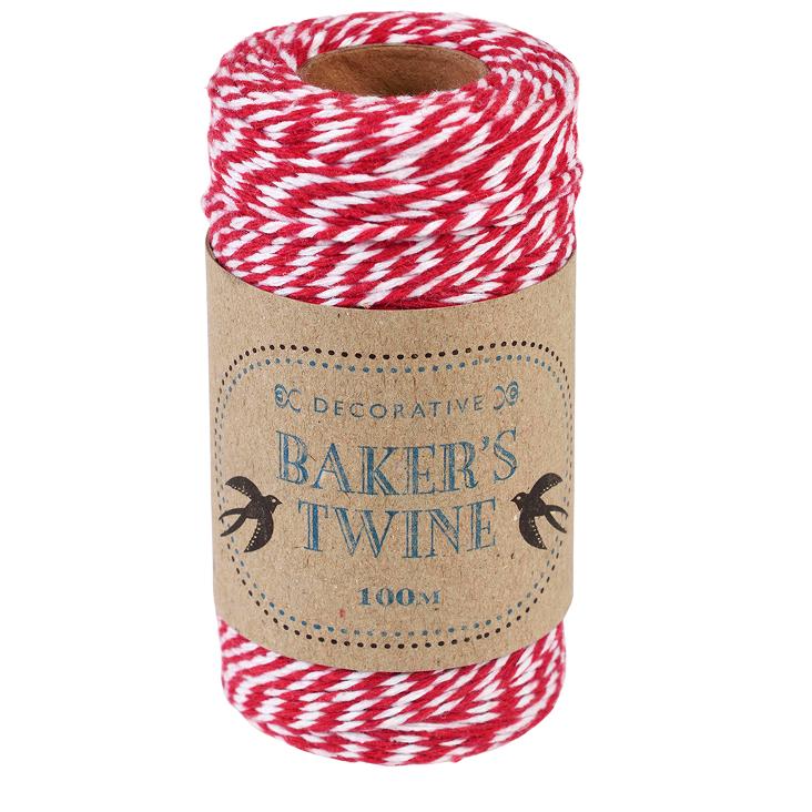 Roll of twine (100m) - Red and white
