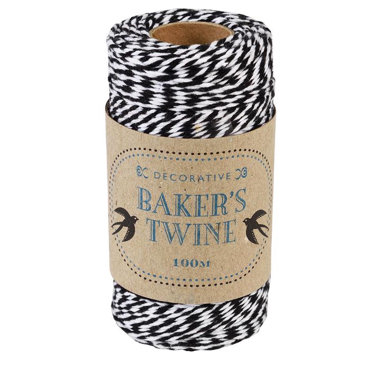 Roll of twine (100m) - Blak and white