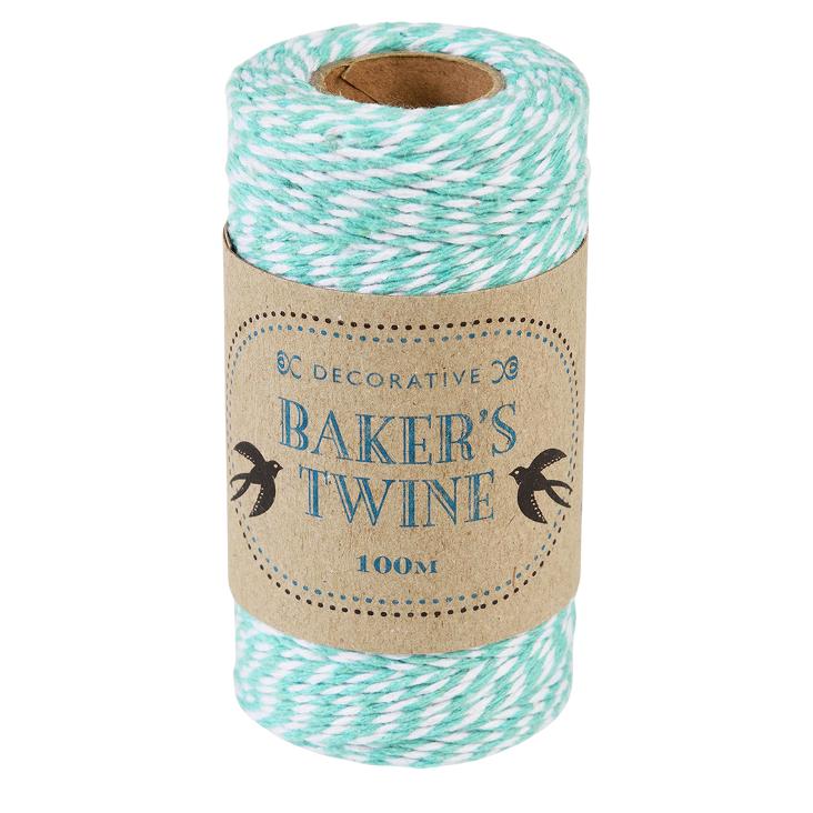 Roll of twine (100m) - Teal and white