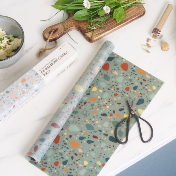 Bio-Bienenwachstuch-Rolle – Terrazzo
