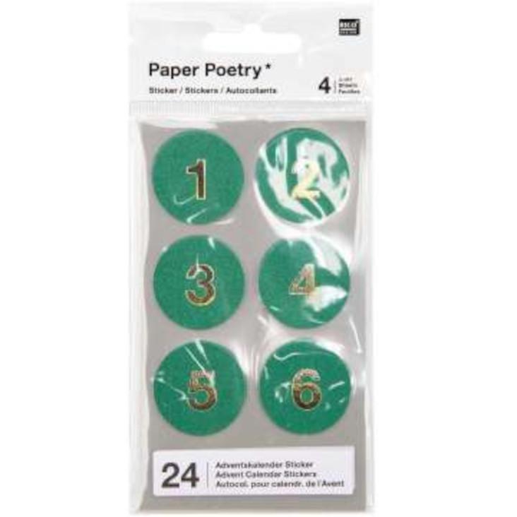 Adventskalender-Sticker Grün
