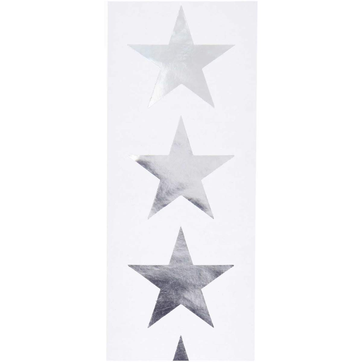 Stickerrolle Sterne Silber 120 Stk