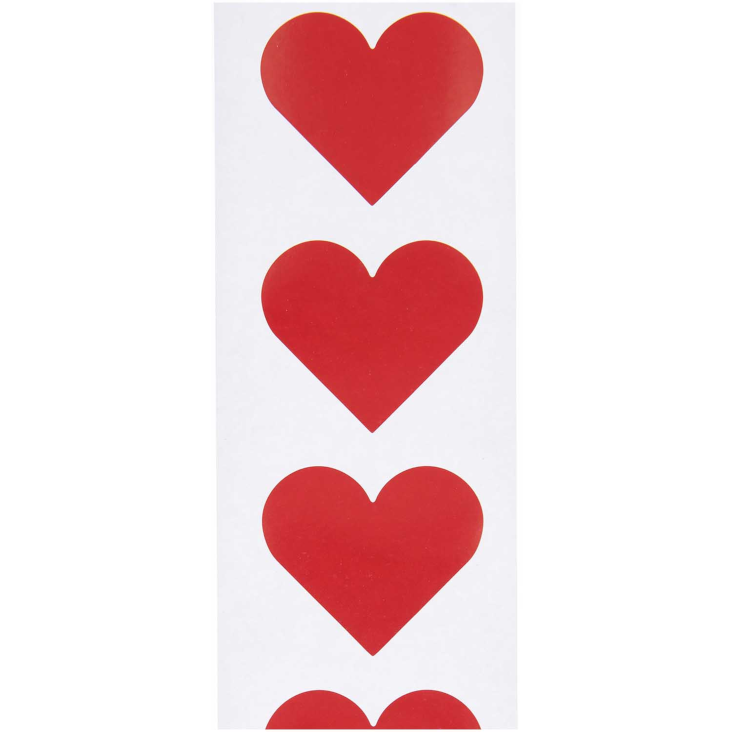 Stickerrolle Herzen Rot 120 Stk