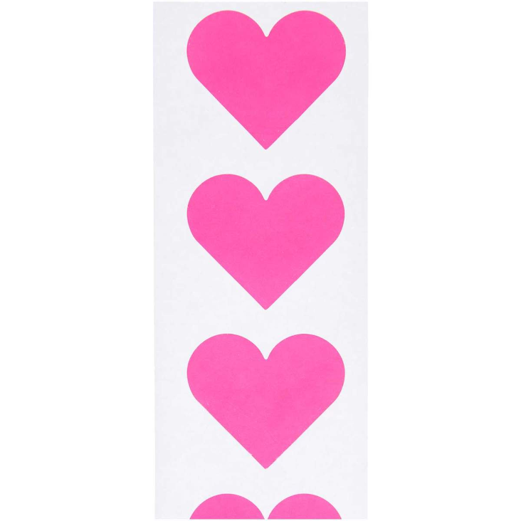 Stickerrolle Herzen Neonpink 120 Stk