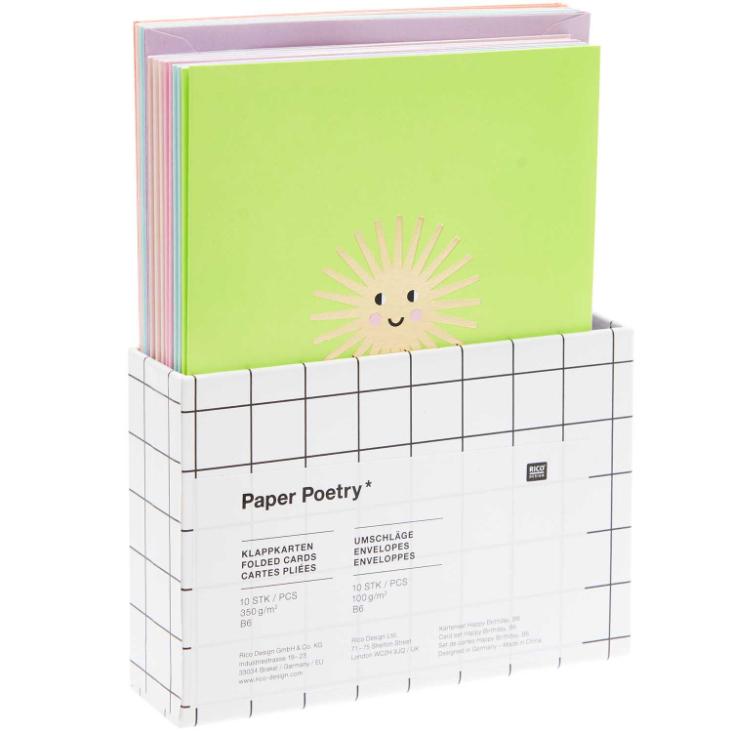 Paper Poetry Kartenset Happy Birthday 20teilig