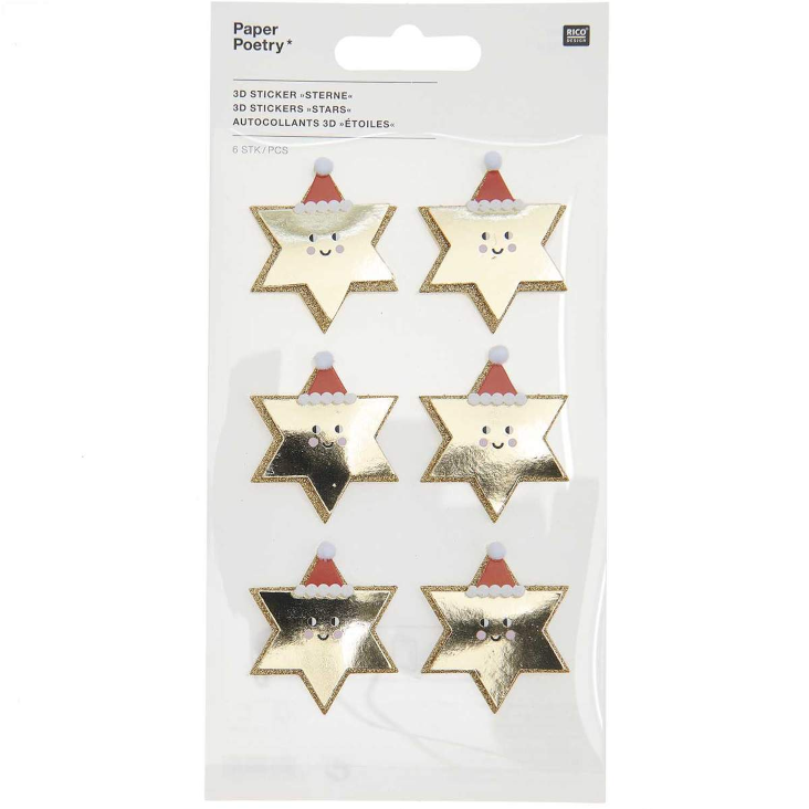 3D Sticker Sterne 1 Blatt