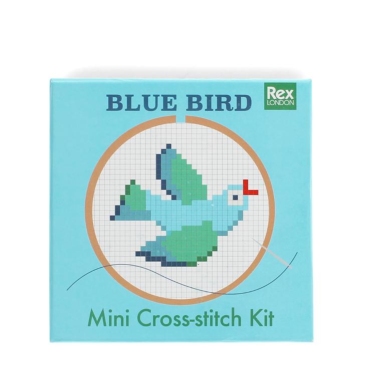 Mini cross-stitch kit - Blue bird