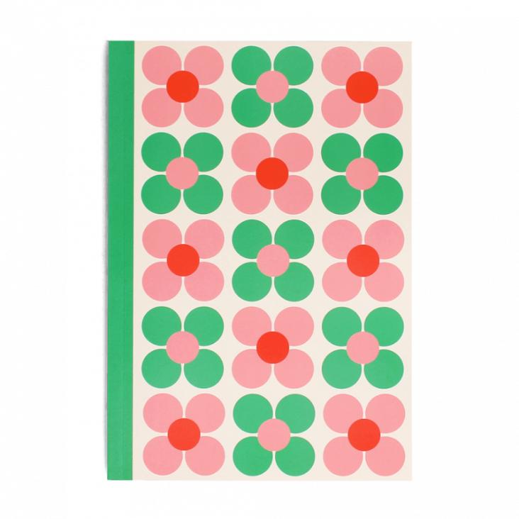 Notizbuch A5 - Pink and green Daisy