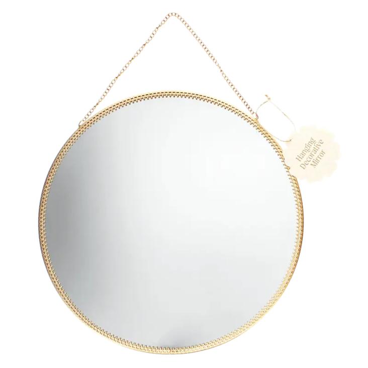 Circular hanging mirror (29cm) - Gold
