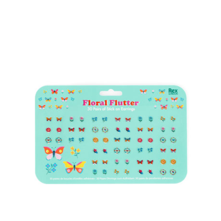 Ohhringe zum Aufkleben (30 Paare) - Floral Flutter