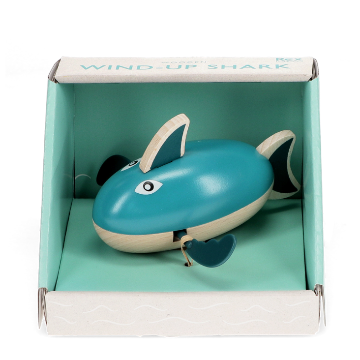 Badespielzeug zum Aufziehen aus Holz - Shark