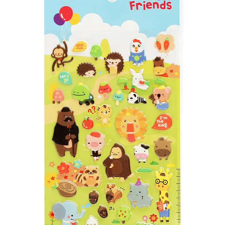3D puffy stickers - Animal Friends