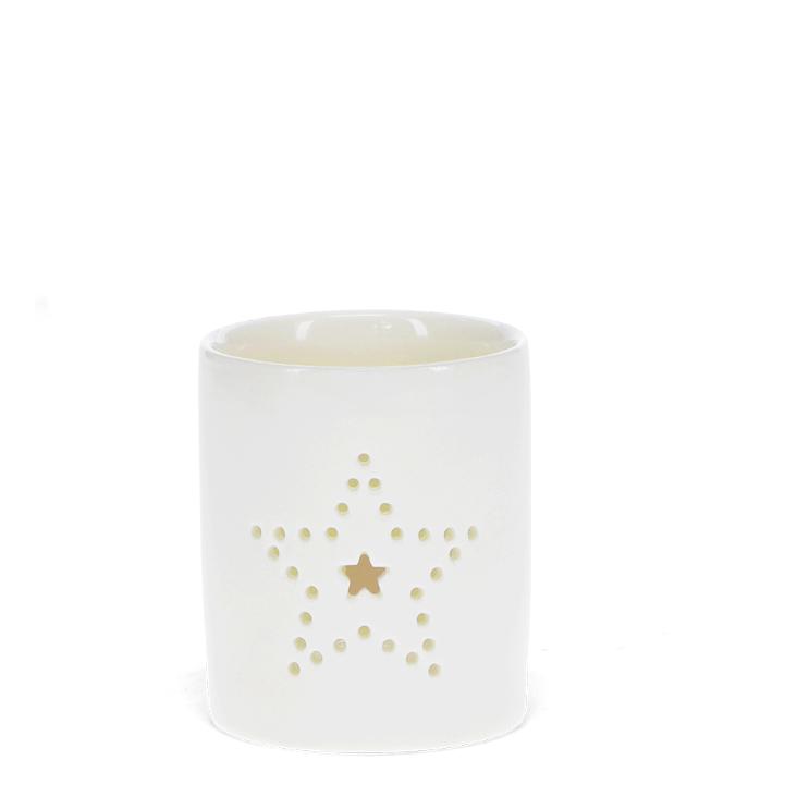 Glossy ceramic tealight holder - Star