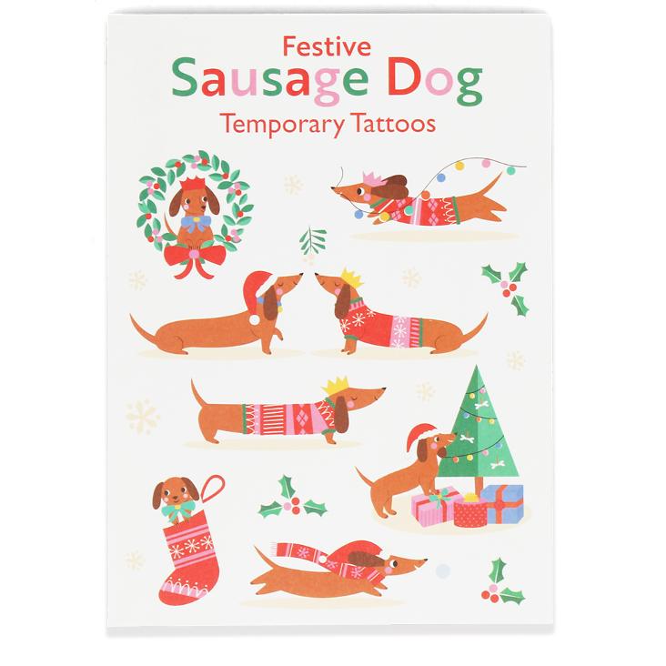 Temporary tattoos - Festive Sausage Dog
