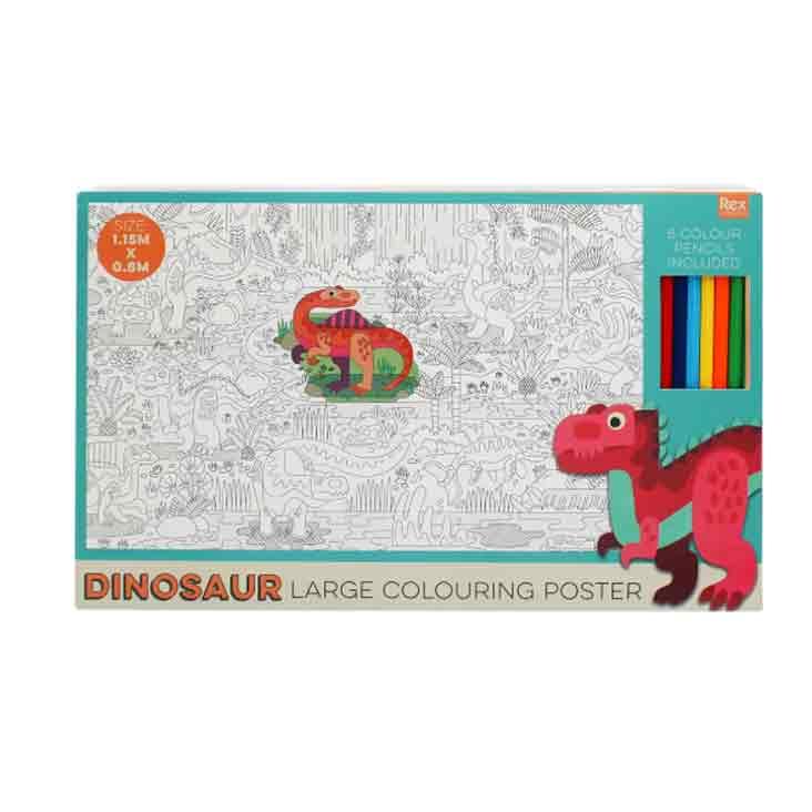 Grosses Ausmalposter mit Stiften - Baby Dinos
