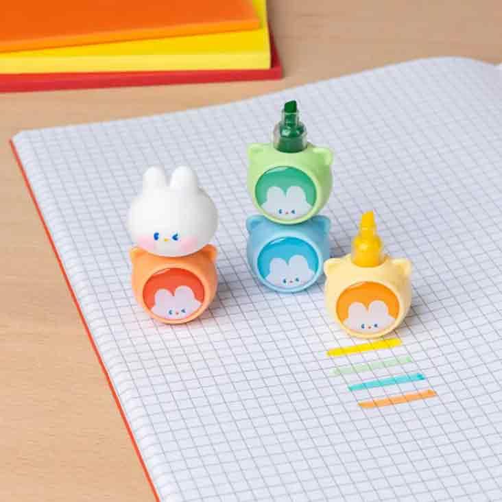 Stapelbares Textmarker-Set - Bunny - 0