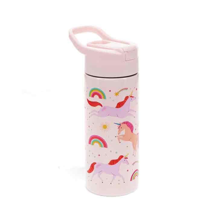 Stainless steel bottle with push button lid 500ml - Unicorn