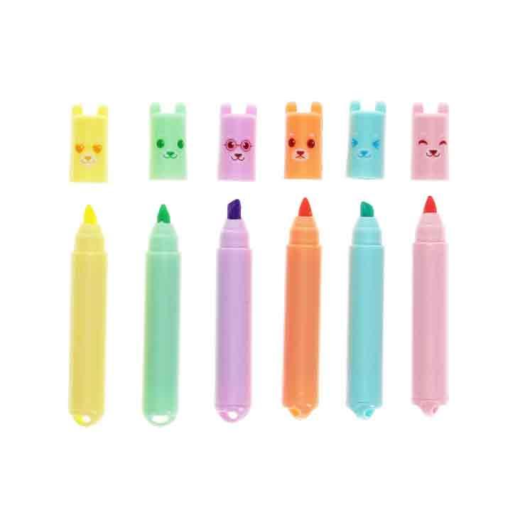 Mini-Textmarker (6er-Set) - Bär