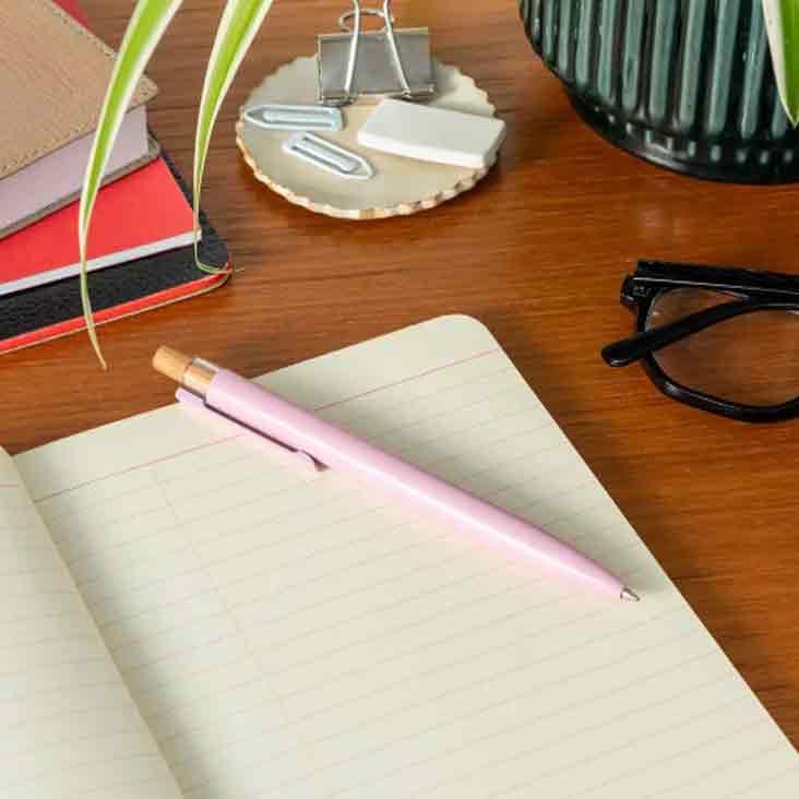 Recycled aluminium ballpoint pen - Baby pink - 0