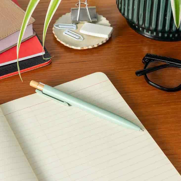 Recycled aluminium ballpoint pen - Mint green - 0
