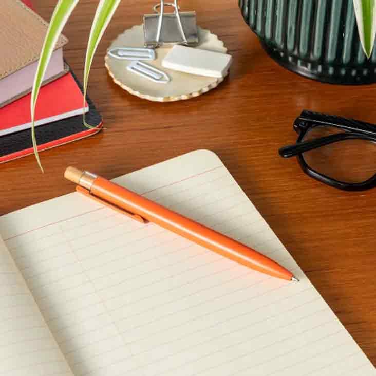 Recycled aluminium ballpoint pen - Orange - 0
