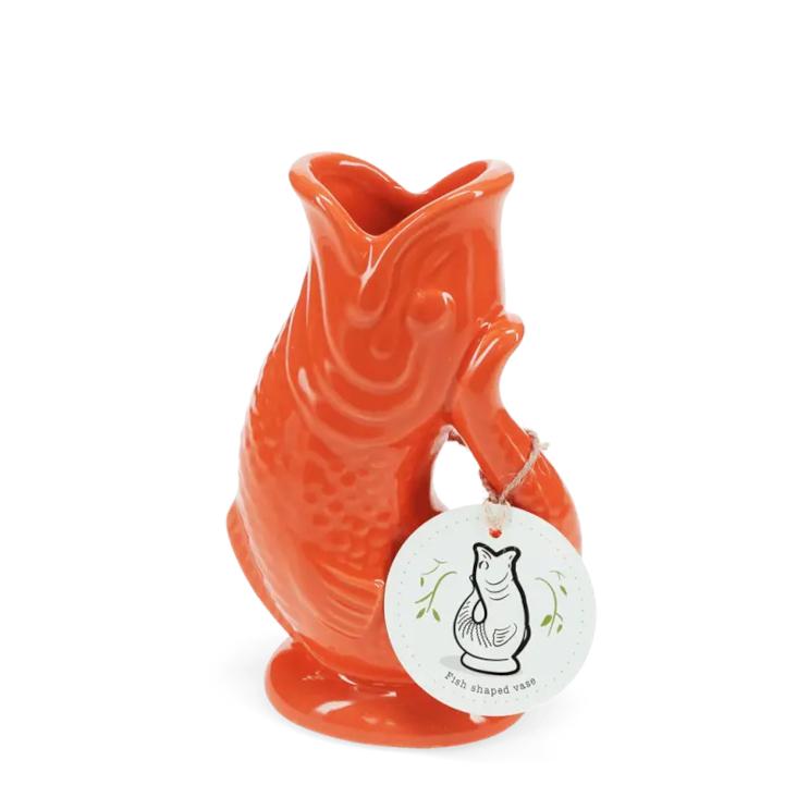 Keramik Fischvase - Orange