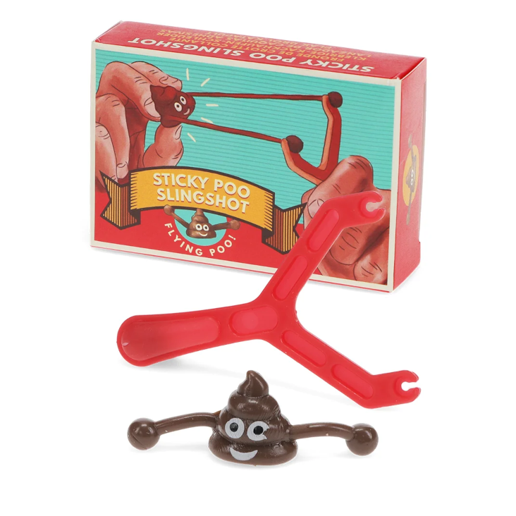 Sticky poo slingshot