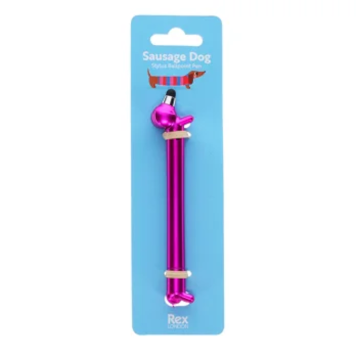 Sausage dog shaped pen with stylus - Pink