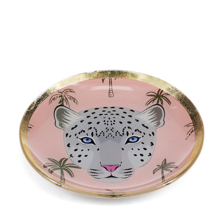 Schmuckschale aus Glas - Leopard