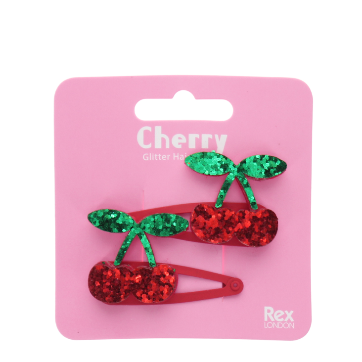 Glitzer-Haarspangen - Cherry