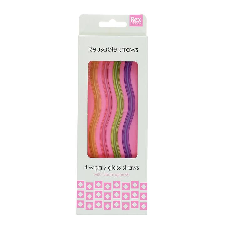 Glasstrohhalme (4-er Set) - Gewellt